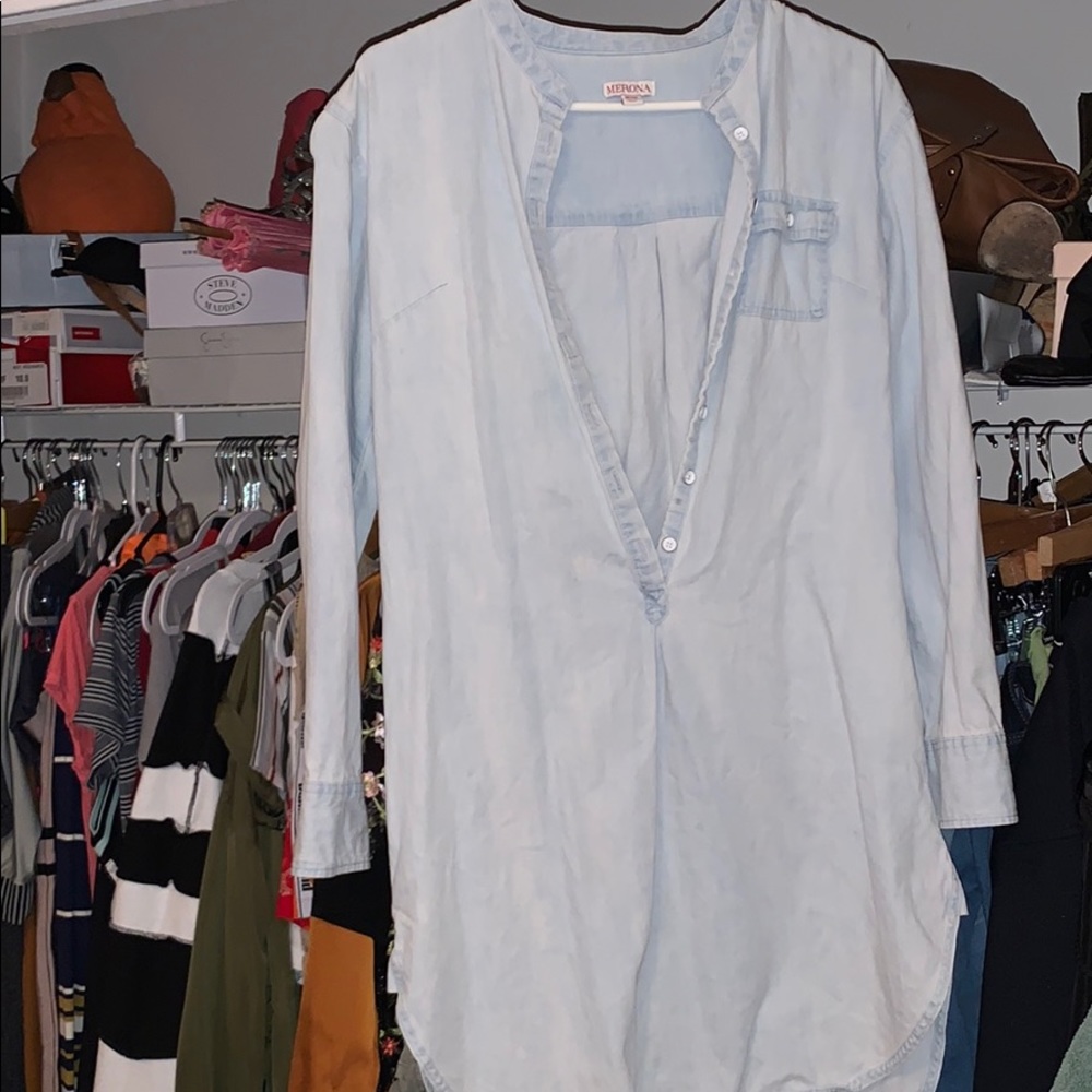 Light Denim High Low Dress